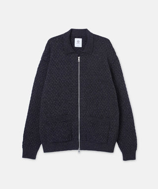 BLOUSON CON CREMALLERA DE PUNTO WAFFLE [blusón con cremallera de punto waffle] SEAGREEN