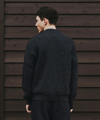 WAFFLE KNIT ZIP BLOUSON[ワッフルニットジップブルゾン] SEAGREEN